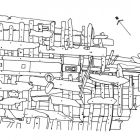 Plan général de la coque, dessin (Relevé J.-C. Negrel ;  D’après LIOU 1973, fig. 14 © J.-C. Negrel / DRASSM)